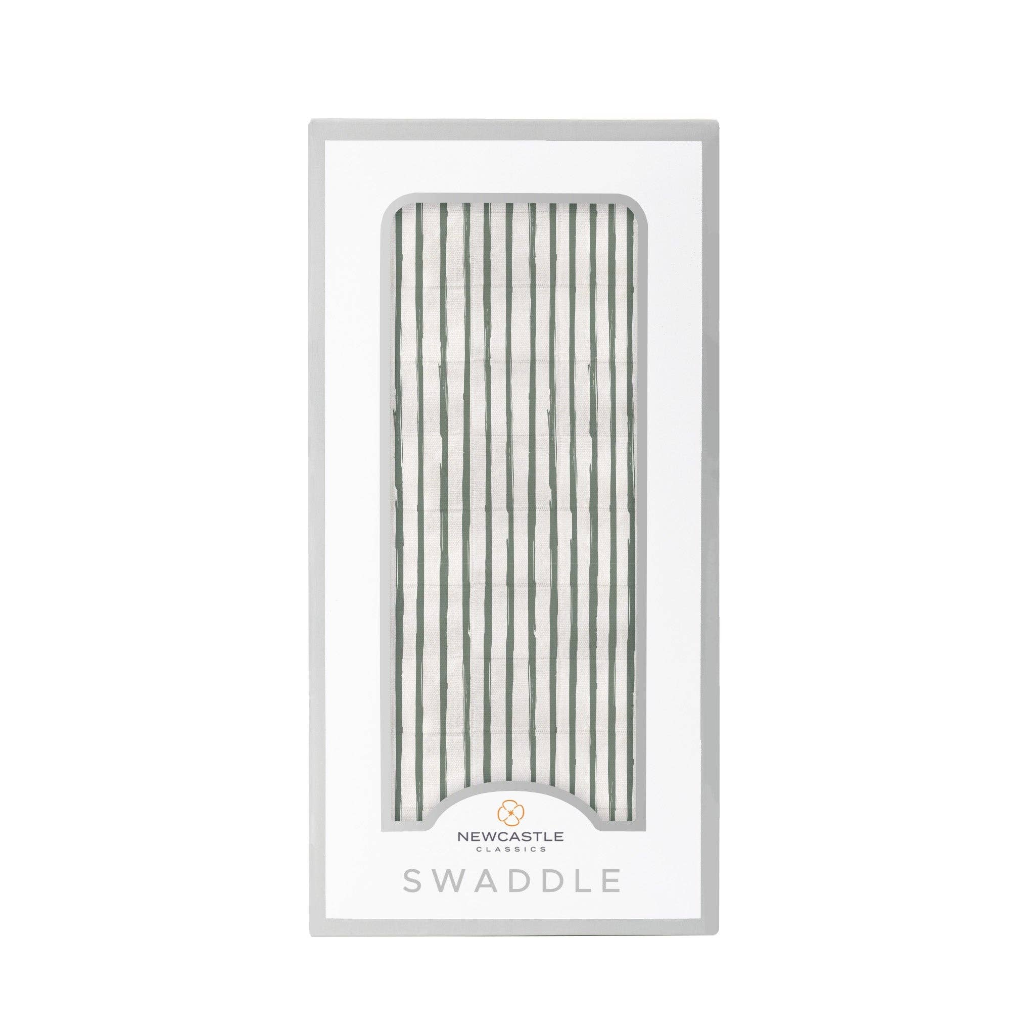 Sage Green Stripe Muslin Swaddle