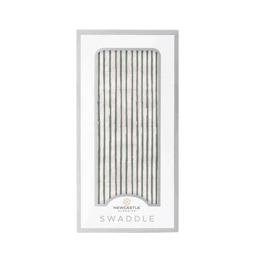 Sage Green Stripe Muslin Swaddle