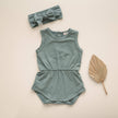 Organic Cotton Playsuit | Basil Green