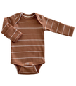 Saddle Stripe Organic Ribbed Long Sleeve Bodysuit