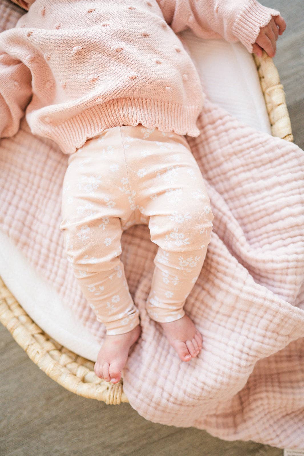 Organic Legging - Cream Floral