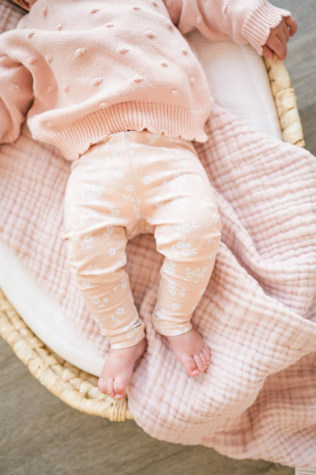 Organic Legging - Cream Floral