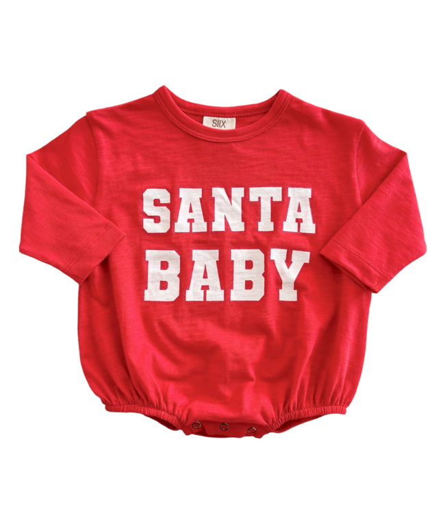 Santa Baby Organic Long Sleeve T-Shirt Bubble Romper
