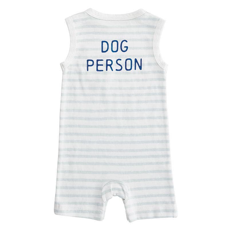 Dog Person Striped Romper