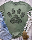 Floral Dog Paw Tee