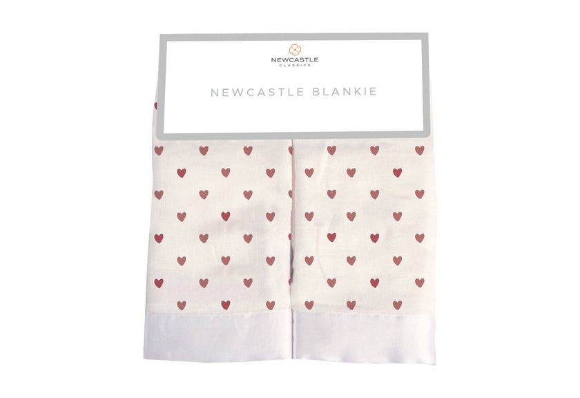 Two Hearts Muslin Security Baby Blankie
