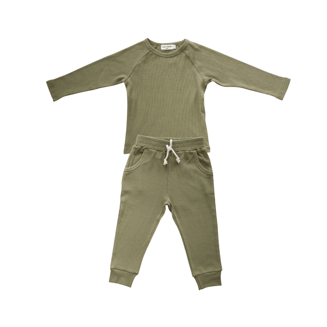 Organic Cotton Lounge Set for Babies + Toddlers | Olive