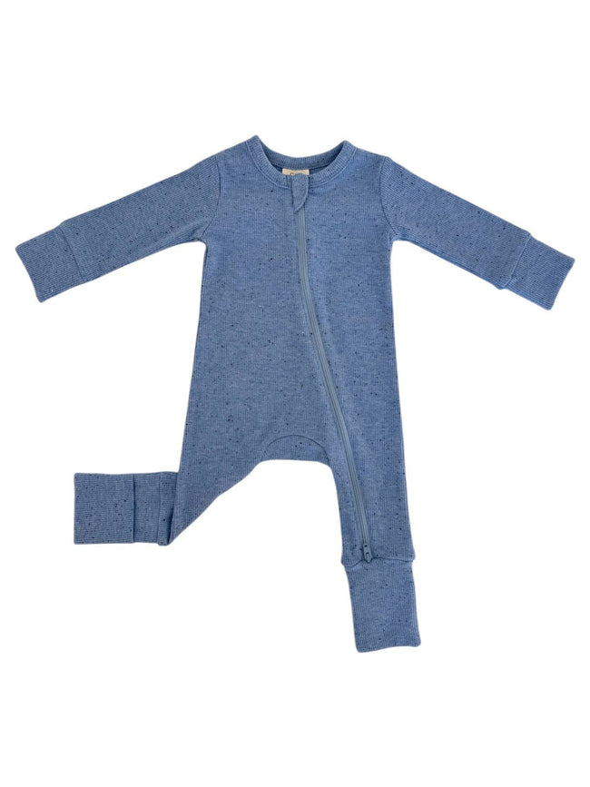 Blue Speckle 2-Way Zip Romper