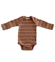 Saddle Stripe Organic Ribbed Long Sleeve Bodysuit