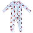 Cozy Romper - Blue Stripes + Lobsters