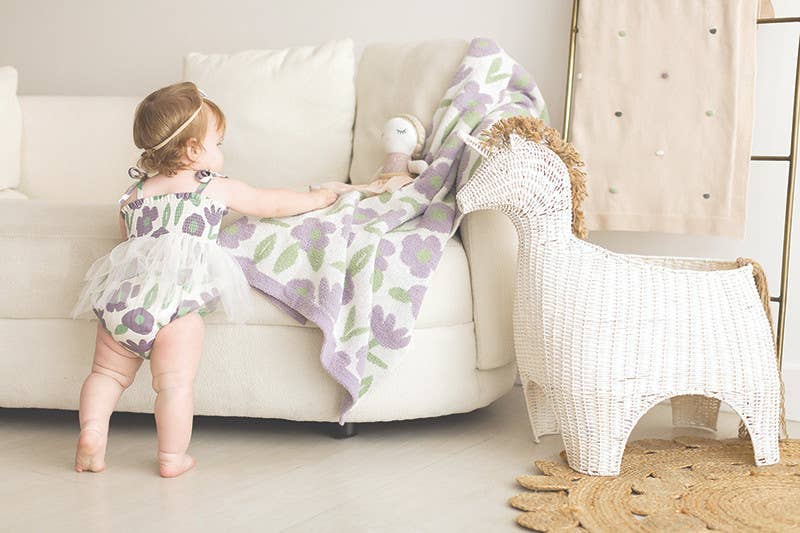 Tutu Bubble Romper - Purple Floral