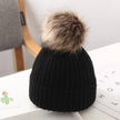 Baby/ Toddler Beanie with Fur Pom Pom- Black